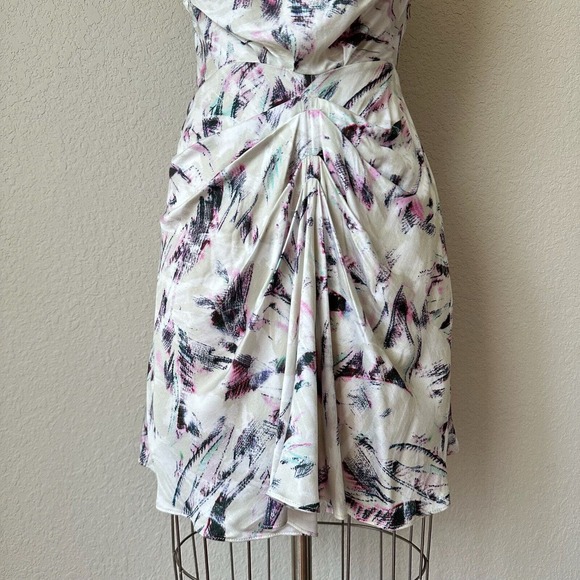 NWT IRO Kevals Printed One-Shoulder Mini Dress in Beige Multicolor - Picture 4 of 15